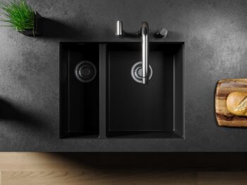 Black Stone Arizona 1.5 Göz Tezgah Altı Siyah Granit Mutfak Evyesi - Görsel 3