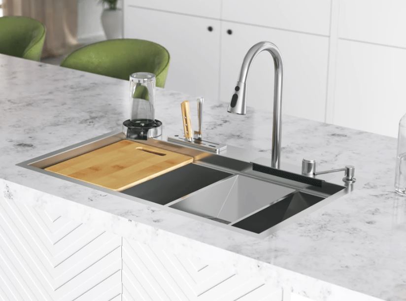 Ukinox Akıllı Eviye NG 810 Polisajlı Tezgah Üstü - Tezgaha Sıfır