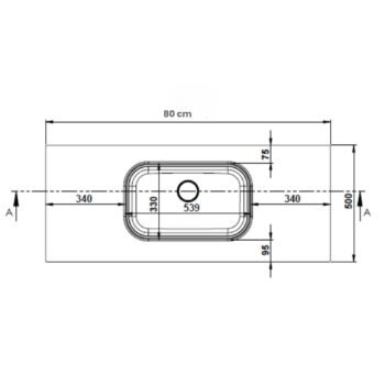 Real Stone Pure Etajerli 80x50 Antrasit Granit Banyo Lavabosu - Görsel 2