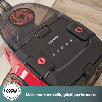 Homend Dustroyer 1255H Yatay Süpürge Siyah Kırmızı - Görsel 4